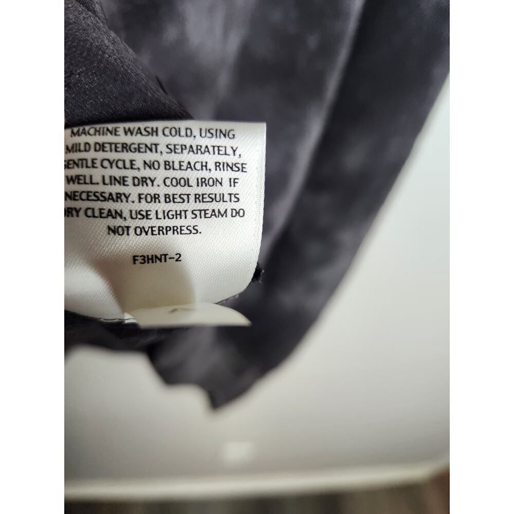 Eileen Fisher Silk Tunic black/gray Watercolor oversized sz M Lagenlook artsy - Picture 6 of 8